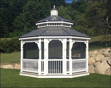 Vinyl Double Roof Octagon Gazebos