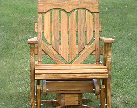 Treated Pine Swivel High Heartback Glider