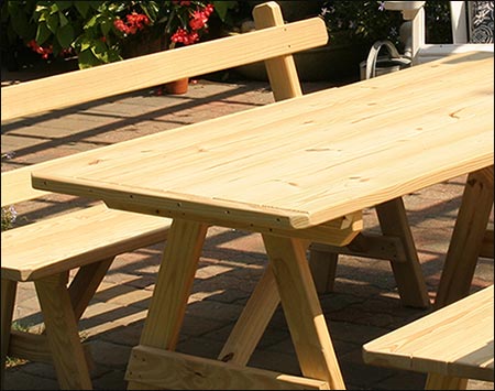 Treated Pine Picnic Table w/2 Backed Benches