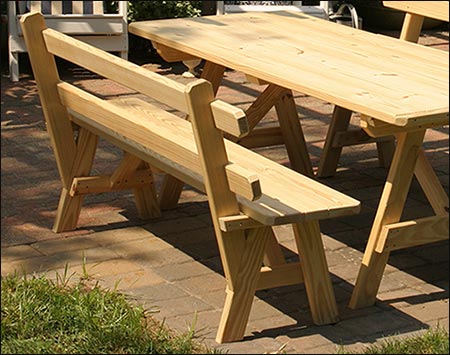 Treated Pine Picnic Table w/2 Backed Benches