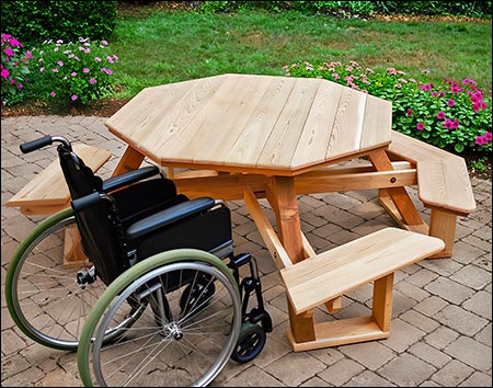 Red Cedar Wheelchair Accessible Walk-In Picnic Table
