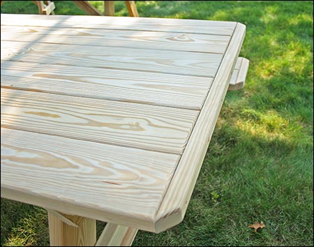 32" Wide Treated Pine Traditional Picnic Table