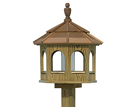 Greyfield Gazebo Birdfeeder and Planter Box w/Mounting Post