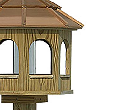 Greyfield Gazebo Birdfeeder and Planter Box w/Mounting Post