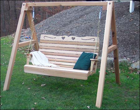 Cedar Royal Country Hearts Porch Swing w/Stand