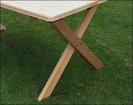 42" Wide Red Cedar Cross Legged Picnic Table w/Benches