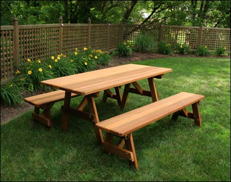 Red Cedar Picnic Table w/Benches