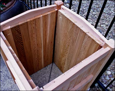 Red Cedar Trash Can Receptacle