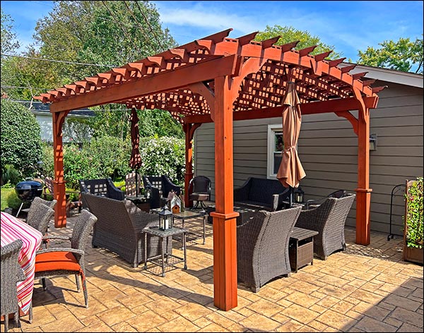 Red Cedar Free Standing Arched Pergolas