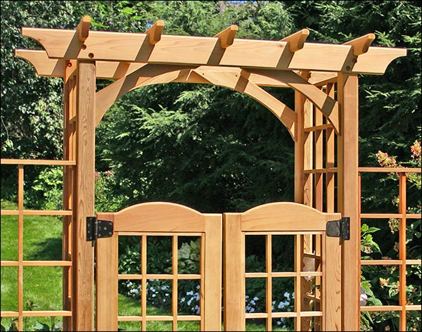 Red Cedar Canterbury Arbor w/Gate & 2 Wings