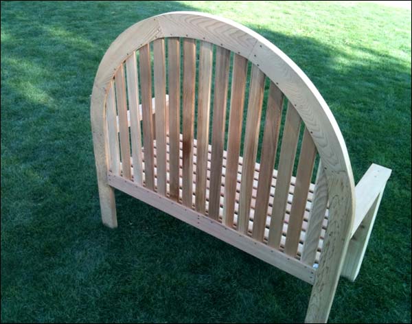 Monets Red Cedar Curved Bench