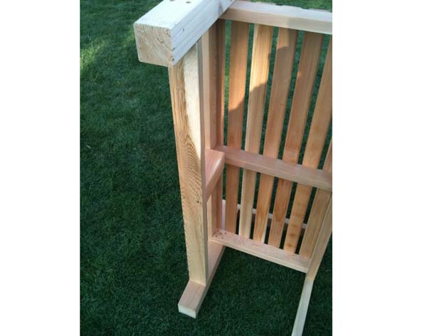 Monets Red Cedar Curved Bench