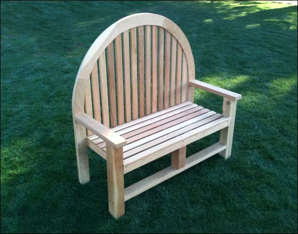 Monets Red Cedar Curved Bench