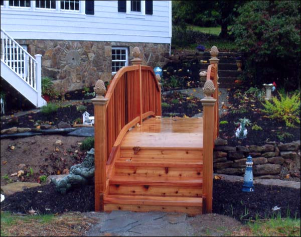 Red Cedar Arched Step Bridge