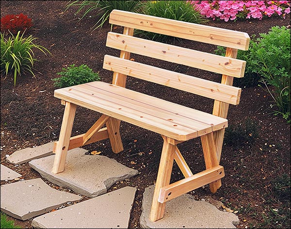 Red Cedar Traditional Backed Bench