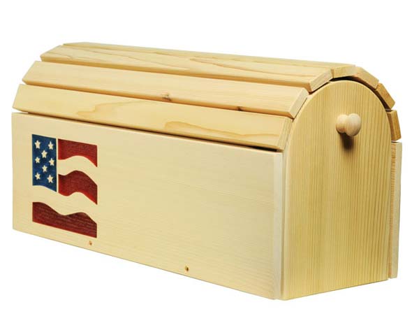 Red Cedar American Flag Mailbox