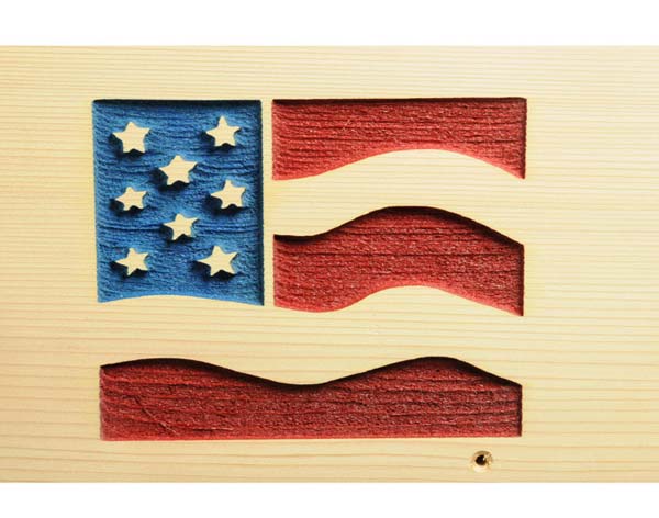 Red Cedar American Flag Mailbox