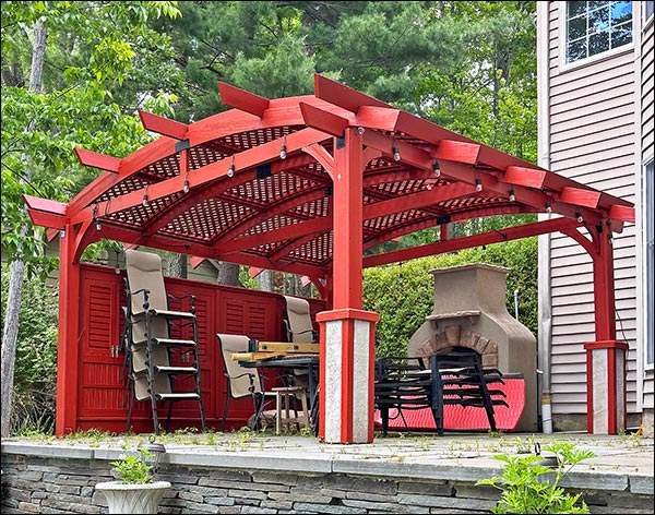 Red Cedar Free Standing Arched Pergolas