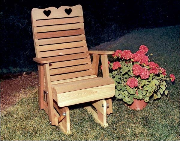 Cedar Royal Country Hearts Glider Chair