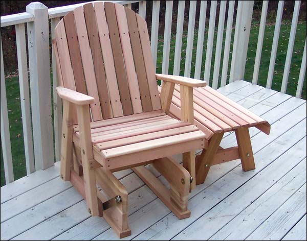 Red Cedar Blue Mountain Fanback Glider Chair