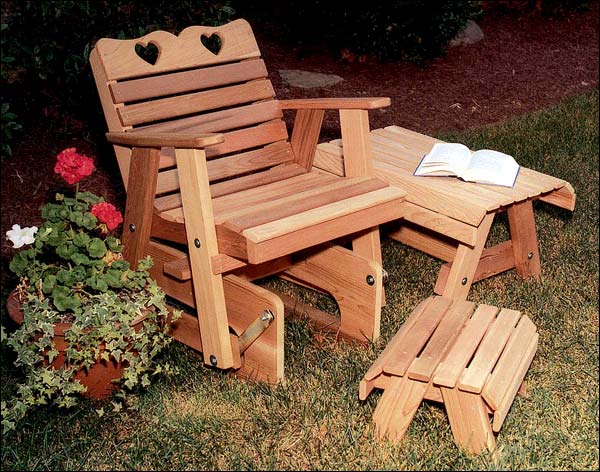 Cedar Country Hearts Rocking Glider Chair