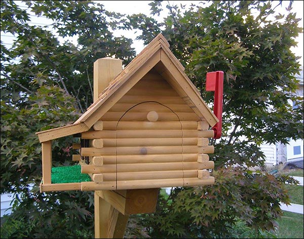Log Cabin Mailbox w/ Porch