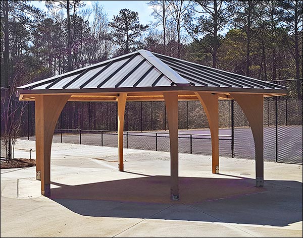 25 x 25 Laminated Wood Arch Beam Hexagon Charleston Pavilion