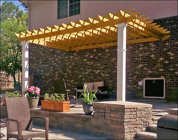 Treated Pine Wall Mounted Solace Pergola