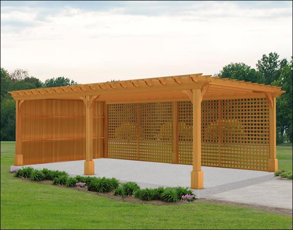 Red Cedar Free Standing 2-Beam Pergolas