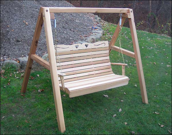 Cedar Royal Country Hearts Porch Swing w/Stand