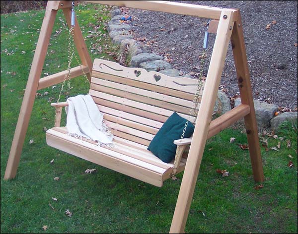 Cedar Royal Country Hearts Porch Swing w/Stand