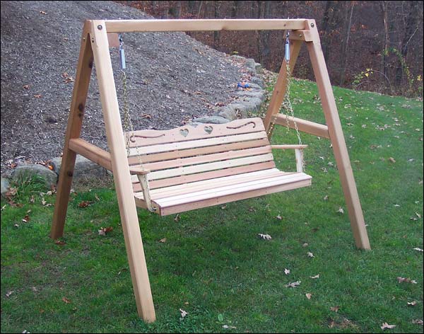 Cedar Country Hearts Porch Swing w/Stand