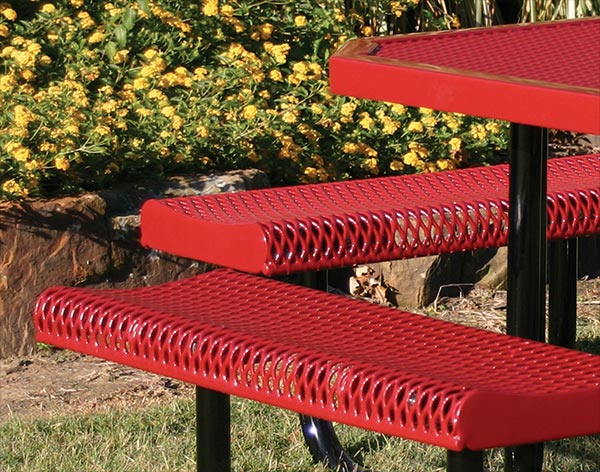 46" Octagonal Rolled Edge Metal Picnic Table