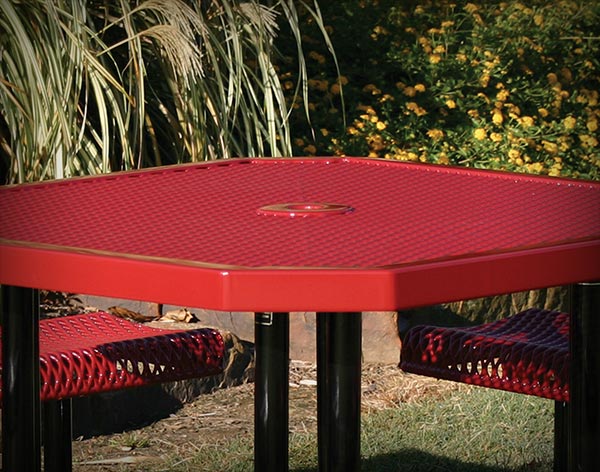 46" Octagonal Rolled Edge Metal Picnic Table