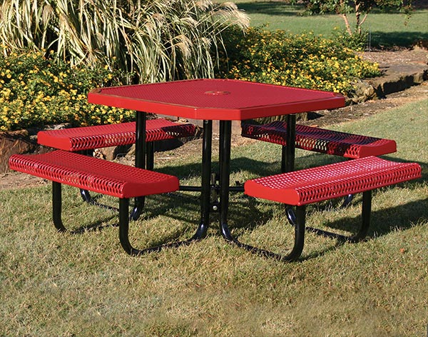 46" Octagonal Rolled Edge Metal Picnic Table