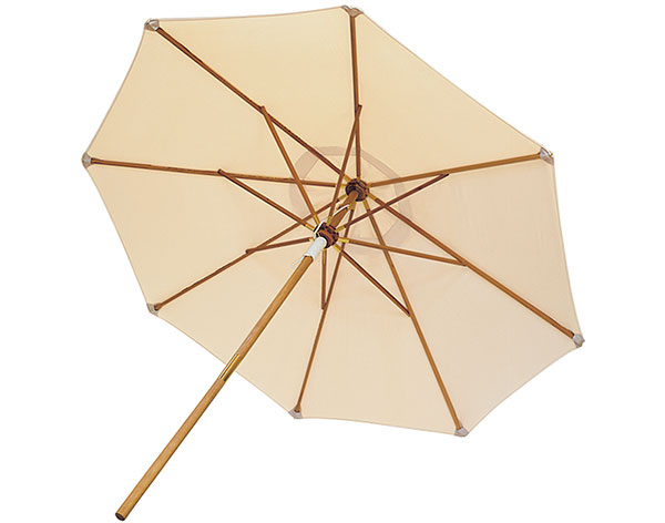 10 Octagon Deluxe Market Poly-Spun Umbrella w/Teak Pole, Manual Lift, and No Tilt